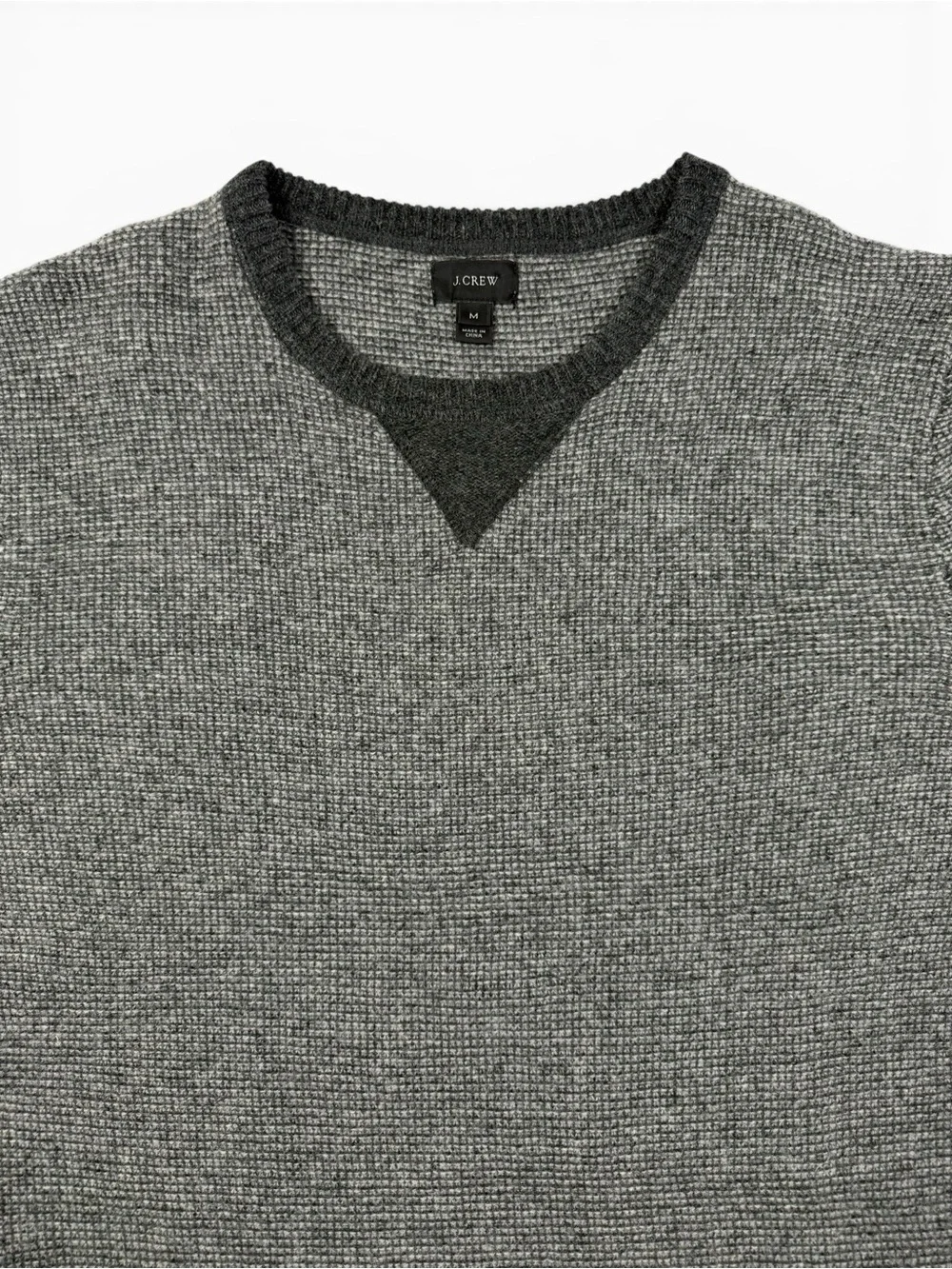 J.Crew Men's Lamb’s Wool Waffle Knit Crewneck Sweater Medium